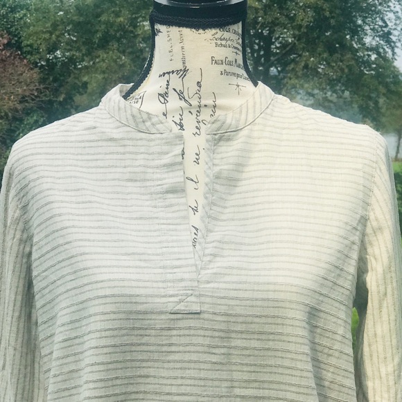 MADEWELL Gray Texture Striped Split Cuff Shirt Sm - Picture 4 of 8